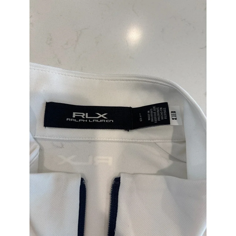 RLX Ralph Lauren Womens White Sleeveless Golf Polo Quarter Zip Shirt Large L - Picture 2 of 8